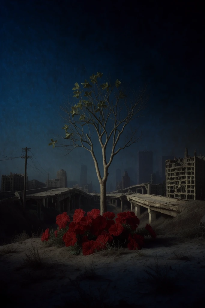 Cinematic Crimson Noir style AI image example 2