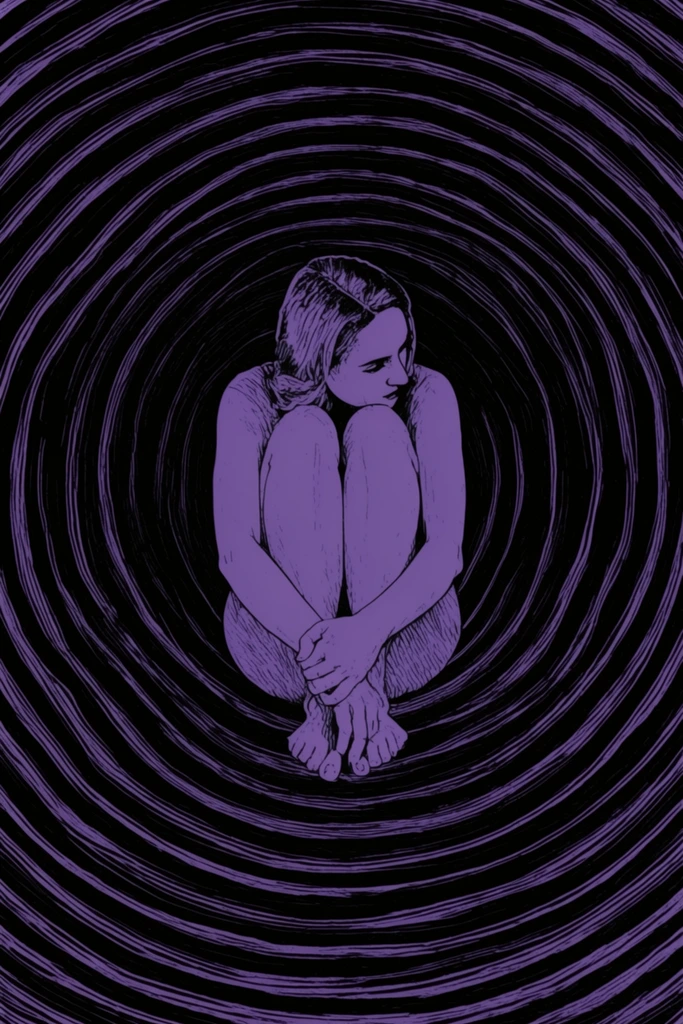 Hypnotic Linocut Nocturne style AI image example 1