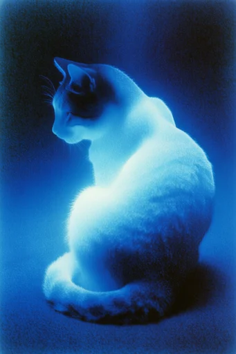 Luminous Cyan Nocturne style reference image — ethereal silhouettes