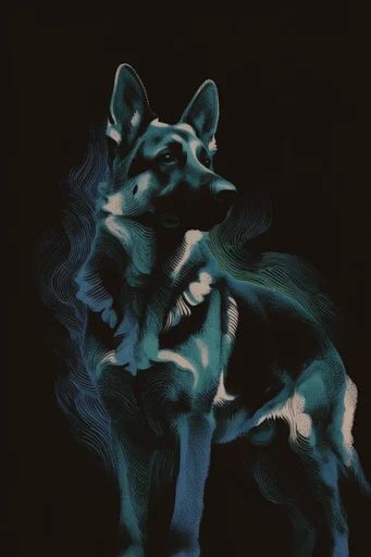 Bioluminescent Nocturnal Noir style reference image — surreal silhouette