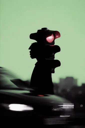 Cinematic Neon Silhouette style reference image — sharp rim lighting