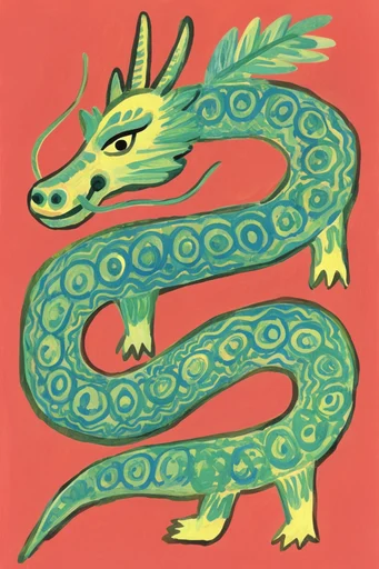 Naive Folk Gouache style reference image — whimsical folk art