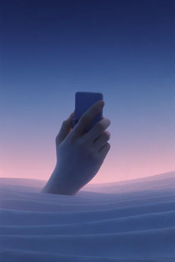 Minimalist Surrealist Horizons style reference image — undulating dunes