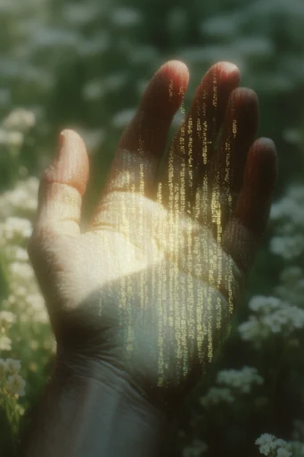 Oneiric Bio-Digital Surrealism style reference image — mossy forest