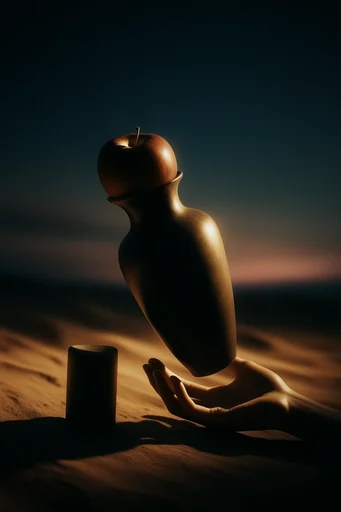 Nocturnal Liminal Surrealism style reference image — chiaroscuro lighting