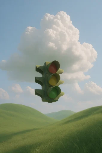 Velvet Pastoral Surrealism style reference image — rolling mossy hills