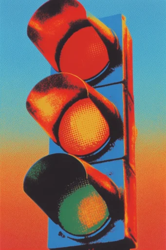 Electric Analog Thermalism style reference image — cobalt blue and thermal orange