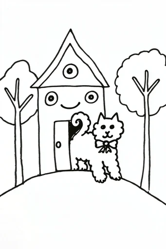 Playful Minimalist Ink style AI image example 4