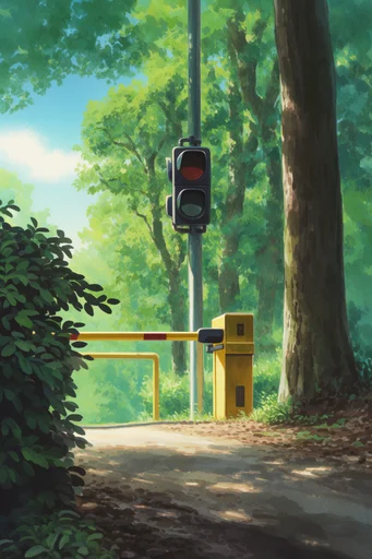 Nostalgic Ghibli Summer style reference image — dappled sunlight
