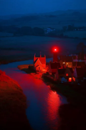 Nocturnal Liminal Chroma style reference image — glowing crimson highlights