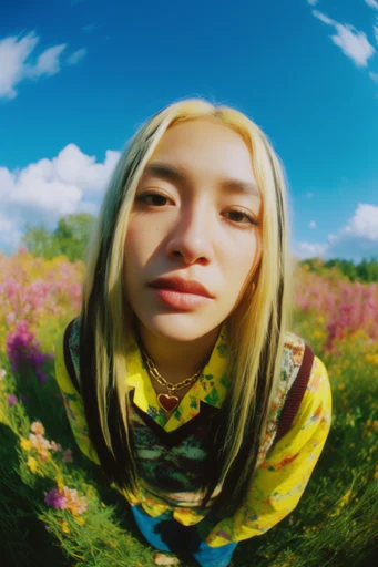 Saturated Fisheye Nostalgia style reference image — harsh direct sunlight
