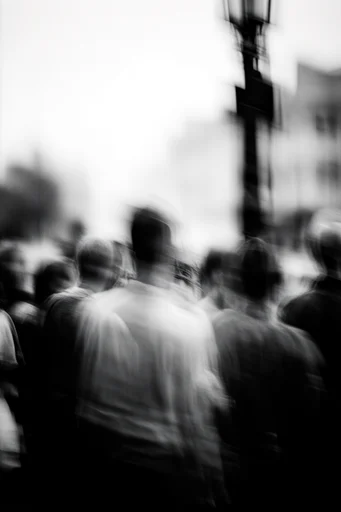 Kinetic Monochrome Abstraction style reference image — high-contrast monochrome