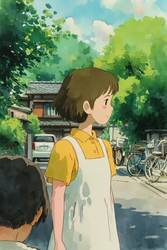 Luminous Nostalgic Anime style AI image example 2