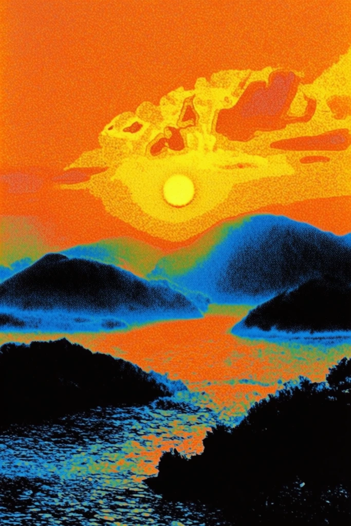 Distressed Retro Printwork style AI image example 2
