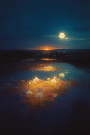 Nocturnal Amber Surrealism style reference image — painterly texture