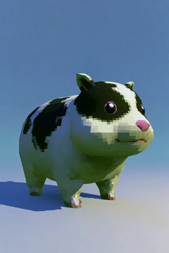 Nostalgic Low-Poly Digital style reference image — flat shading