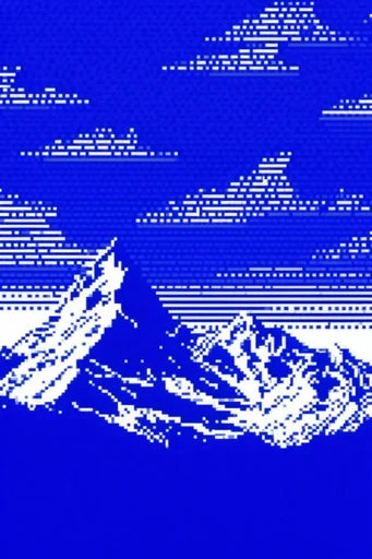 Monochromatic Digital Brutalism style reference image — cobalt blue and white