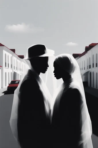 Ethereal Sculptural Minimalism style reference image — high-contrast silhouette