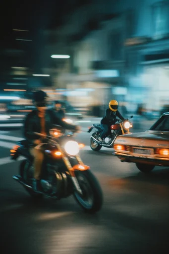 Kinetic Nocturnal Impressionism style reference image — intentional motion blur