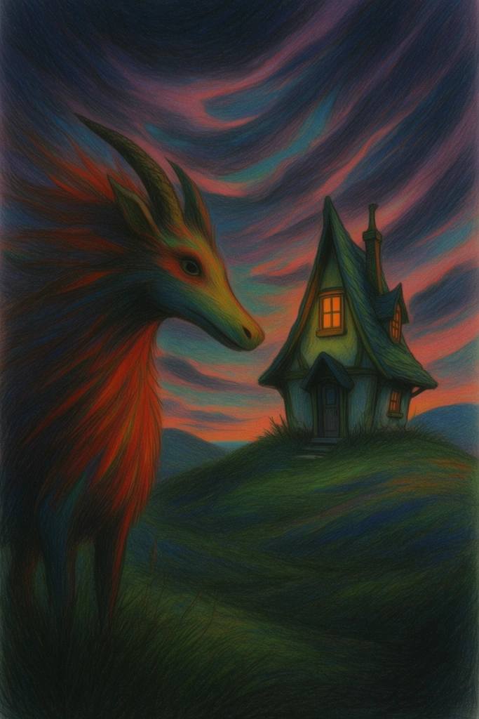 Nocturnal Storybook Surrealism style AI image example 3