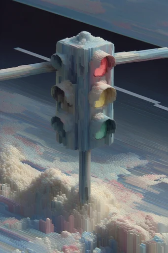 Recursive Voxel Surrealism style reference image — recursive droste spiral