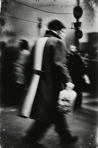 Kinetic Monochrome Noir style reference image — high-contrast monochrome