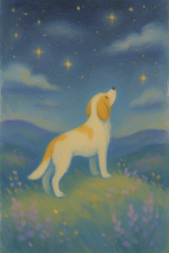 Luminous Nocturnal Folklore style reference image — whimsical celestial elements