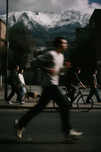 Cinematic Urban Kineticism style reference image — cinematic motion blur