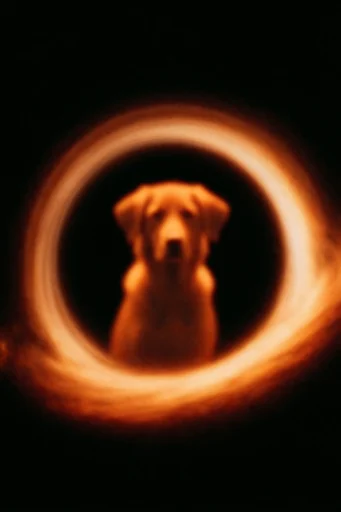 Luminous Astral Void style reference image — vibrant cyan and orange