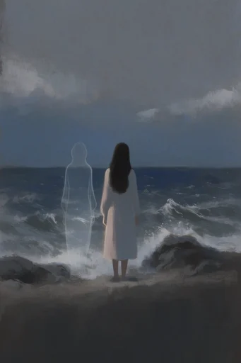 Ethereal Cobalt Melancholy style reference image — melancholic atmosphere