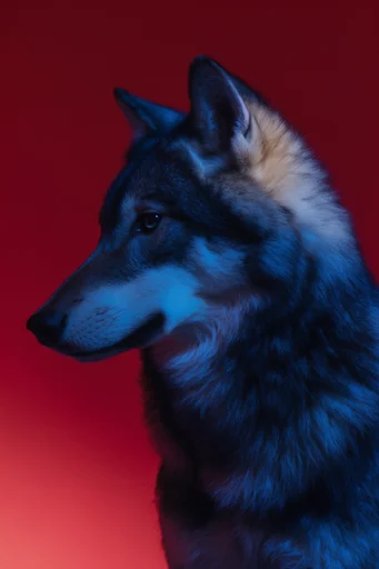 Cinematic Neon Noir style reference image — bichromatic color palette