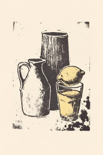 Textured Monochromatic Printmaking style reference image — distressed ink texture
