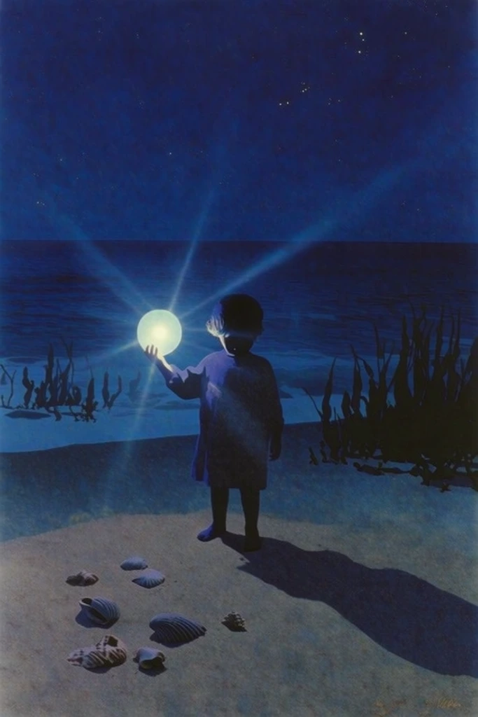 Luminous Nocturnal Surrealism style AI image example 2