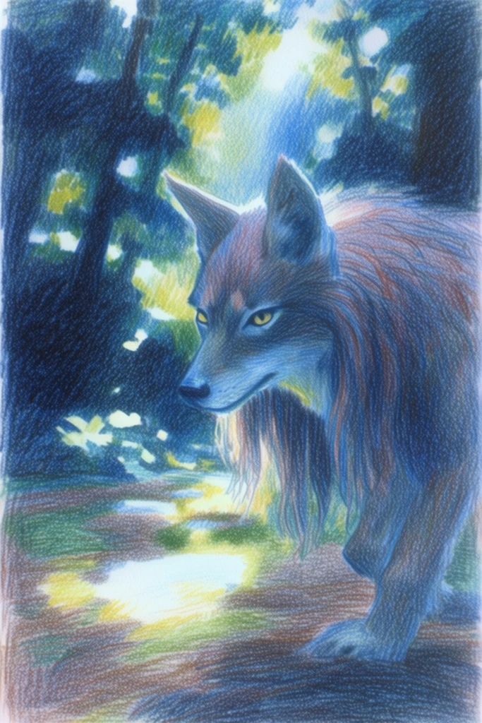 Luminous Nocturnal Hatchwork style AI image example 3