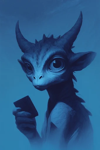 High Contrast Monochromatic Graphic style reference image — cobalt and cyan palette