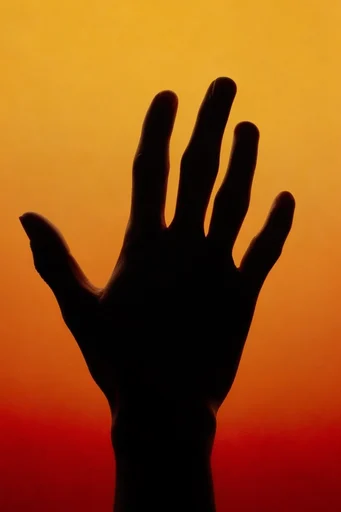 Cinematic Amber Silhouette style reference image — chiaroscuro lighting