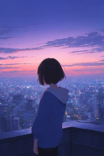 Melancholic Twilight Horizons style reference image — solitary silhouette