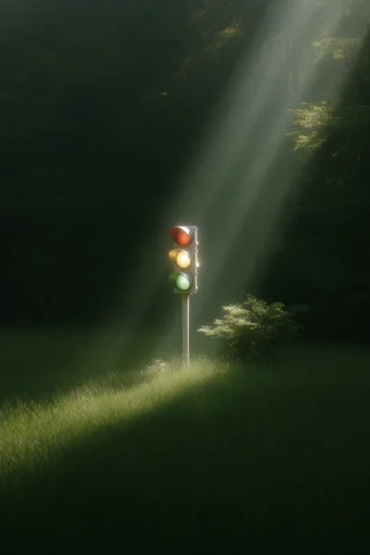 Cinematic Forest Chiaroscuro style reference image — dramatic sun shafts