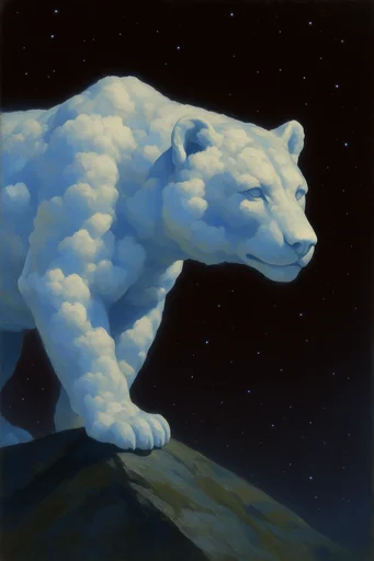 Celestial Surrealist Synthesis style AI image example 3