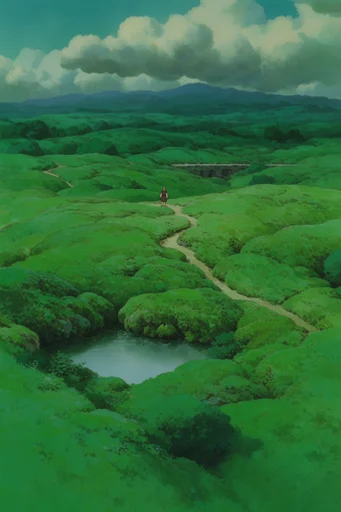Nostalgic Ghibli Verdancy style reference image — Studio Ghibli background style