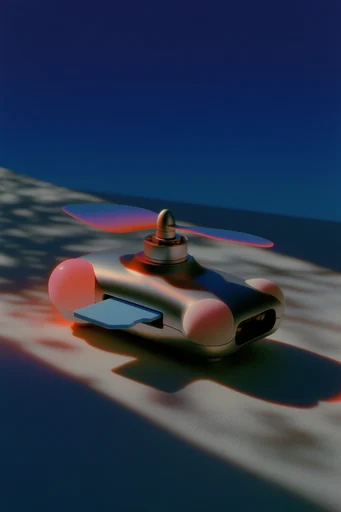 Luminous Retro-Surrealist Landscapes style reference image — retro-futurist airbrush
