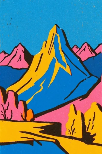 Bold Retro Pop Illustration style reference image — bold black ink outlines