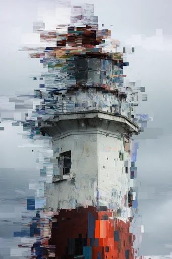 Fragmented Digital Brutalism style reference image — digital corruption