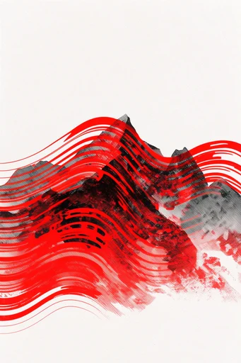 Kinetic Crimson Noir style reference image — risograph halftone texture
