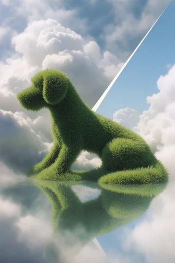 Minimalist Eco Surrealism style reference image — pristine pastoral landscape