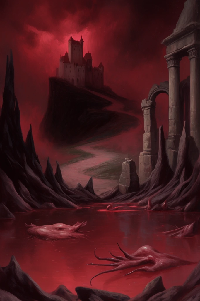 Crimson Gothic Baroque style AI image example 2