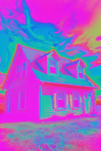 Neon Glitch Thermalism style reference image — high contrast posterization