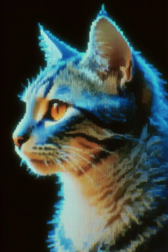 Luminous Digital Retrocore style reference image — glitch artifacts
