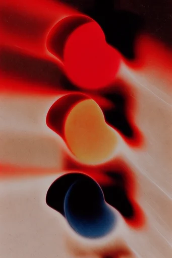 Spectral Thermal Noir style reference image — heavy analog film grain