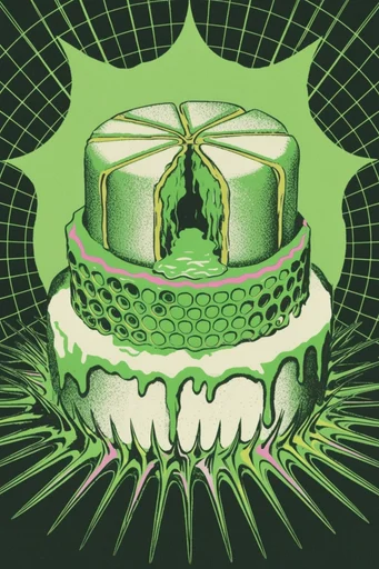 Acidic Cyber-Zine Punk style reference image — distorted digital graphics